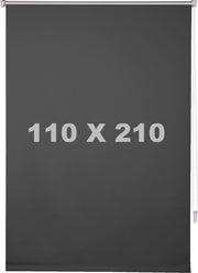 Happyment Luxe Rolgordijn Antraciet - 110x210cm - Rolgordijnen verduisterend - Luxaflex - Isolerend - Zonder of met boren
