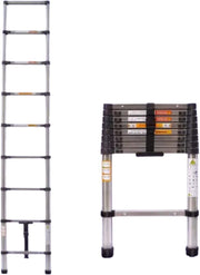 Telescopische Ladder Nazo - 190CM - Roestvrijstalen Vouwladder - Draagbare Uitschuifbare Loft Ladder - Max. Belasting 150kg/330lb - EN131