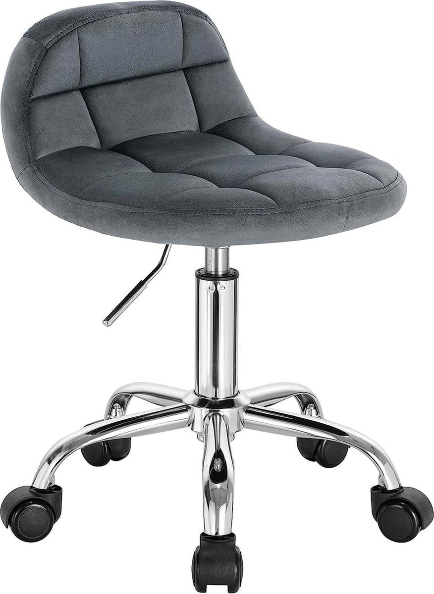 Draaikruk modern - Met rugleuning Op wielen - Kapperskruk - Roze - Zadelkruk - Tabouret Werkkruk - Ergonomisch -
