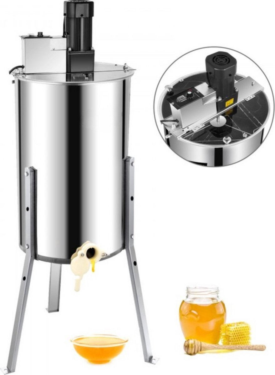 Honing extractor PRO - 3/6 Raat - Honingslinger centrifuge - Handmatig - Roestvrij Staal - Voor Bijenteelt