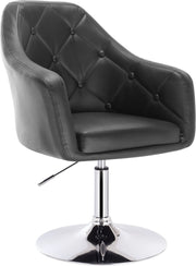 Barkruk Divio Elroy - Industrial Zwart - Barkrukken set van 1 - Barstoel Kruk - Barstoelen met rugleuning - Keukenstoel - In hoogte verstelbaar - Kunstleer