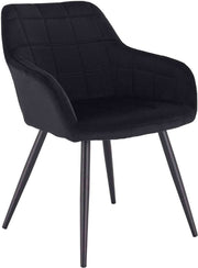 Eetkamerstoel Velvet - Zwart - Fauteuil - Met Armleuning - Woonkamerstoel