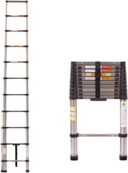 Telescopische Ladder Zero - 320CM - Roestvrijstalen Vouwladder - Draagbare Uitschuifbare Loft Ladder - Max. Belasting 150kg/330lb - EN131
