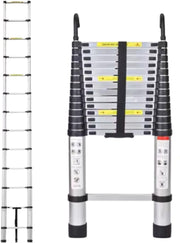 Telescopische Ladder 4,4M - Aluminium Uitschuifbare Ladder - Lichtgewicht & Draagbaar - Stabiele Haken - Max. 150KG Belastbaar