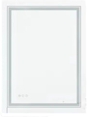 Novalio Badkamerspiegel - 80x60cm - Geen condens - Met verwarming en LED verlichting - Touchpad - Spiegel voor badkamer - Rechthoekig