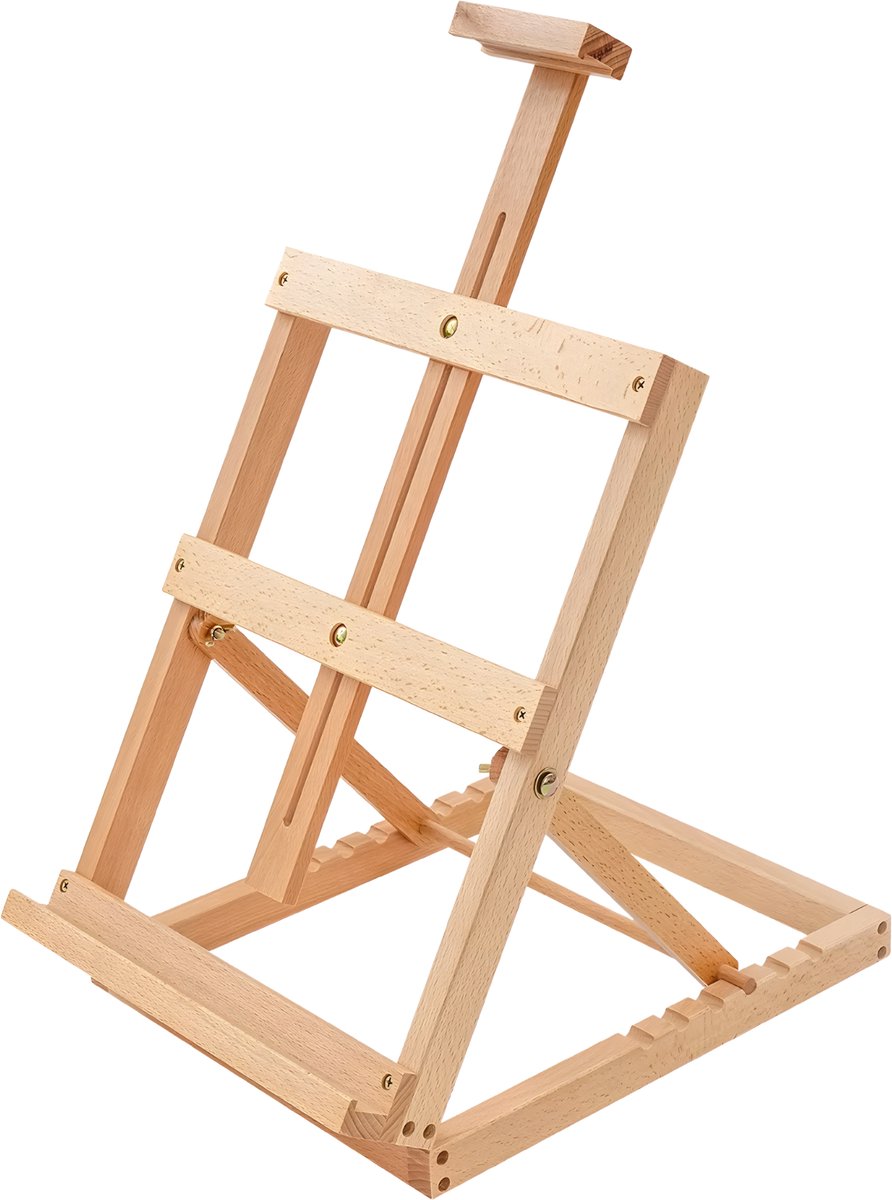 Schildersezel- Voor Kunstenaars / Schilderen - Verstelbare Tafel- en Canvas-Easel met Lade - Beukenhout