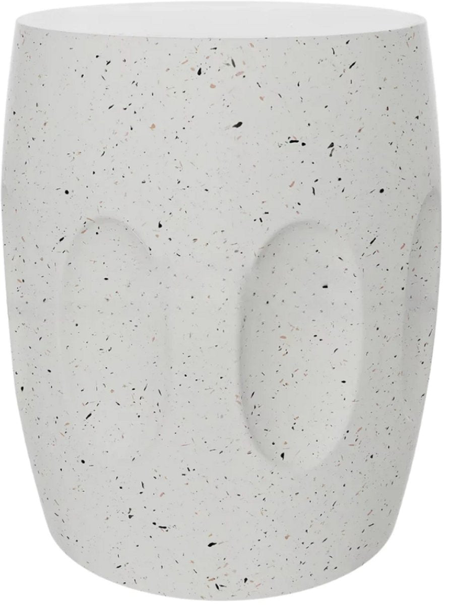 Betonnen Bijzettafel - Voor Tuin, Balkon of Woonkamer - Decoratief Accent met Faux Terrazzo - Lichtgewicht en Uniek Design