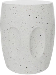 Betonnen Bijzettafel - Voor Tuin, Balkon of Woonkamer - Decoratief Accent met Faux Terrazzo - Lichtgewicht en Uniek Design