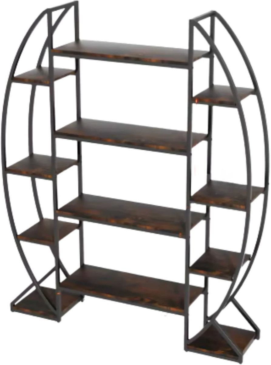 Plantenstandaard Titan - Industrieel - 177cm - Plantenrek - Plantentafel - Voor binnen & buitengebruik - Bloempothouder - Metaal en hout