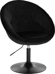 Barkruk - Zwart Velvet - Industrial - Verstelbaar - Rugleuning - Set van 1