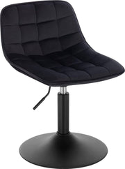 Barkruk Witta Industrial Zwart - Barkrukken set van 1 - Barstoel Kruk - Barstoelen met rugleuning - Keukenstoel - In hoogte verstelbaar - Velvet