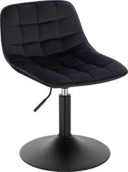 Barkruk - Zwart - Velvet - Verstelbaar - Industrial stijl - Set van 1