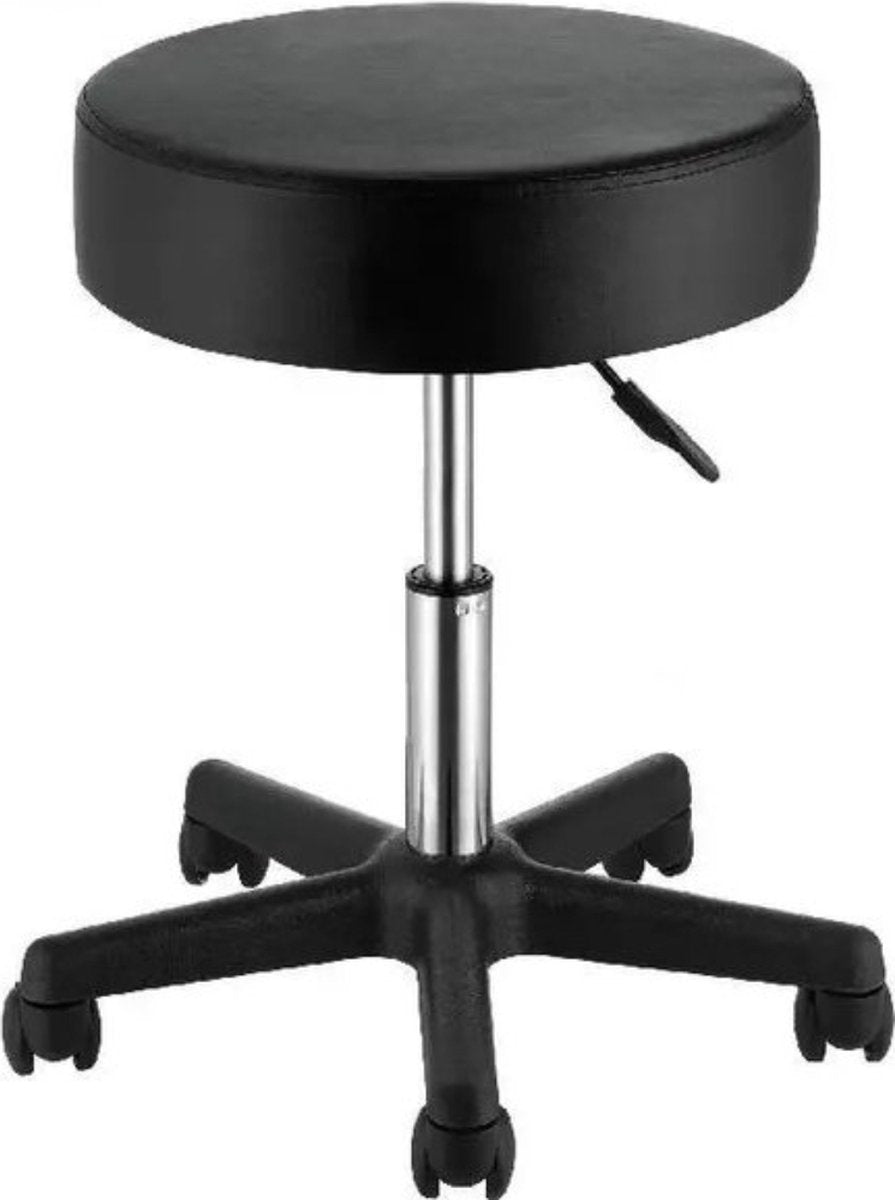Happyment Ronde Werkkruk - In hoogte verstelbaar - Ergonomisch - Zwart - 181KG Draagvermogen
