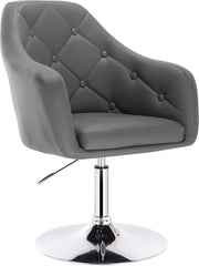 Barkruk Keke Elroy - Industrial Donkergrijs - Barkrukken set van 1 - Barstoel Kruk - Barstoelen met rugleuning - Keukenstoel - In hoogte verstelbaar - Kunstleer