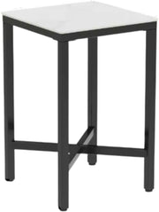 Nervio Bartafel - 70cm - Voor binnen - Keuken, woonkamer, restaurant - Marmer look - 4 personen - Glossy wit