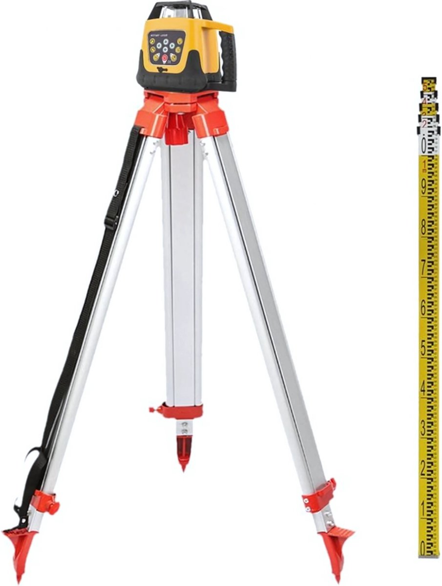 Kruislijnlaser met groot statief - Staand - 360 graden - Zelfnivellerende Laserwaterpas - 100 tot 165cm