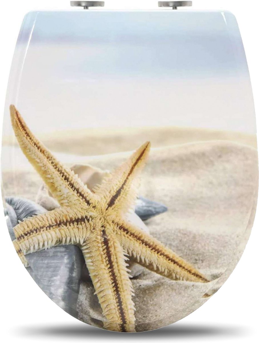 Happyment Antibacteriële Toiletbril Beachy - Met Softclose - Toiletbrillen - Universeel - WC Bril – Toiletzitting
