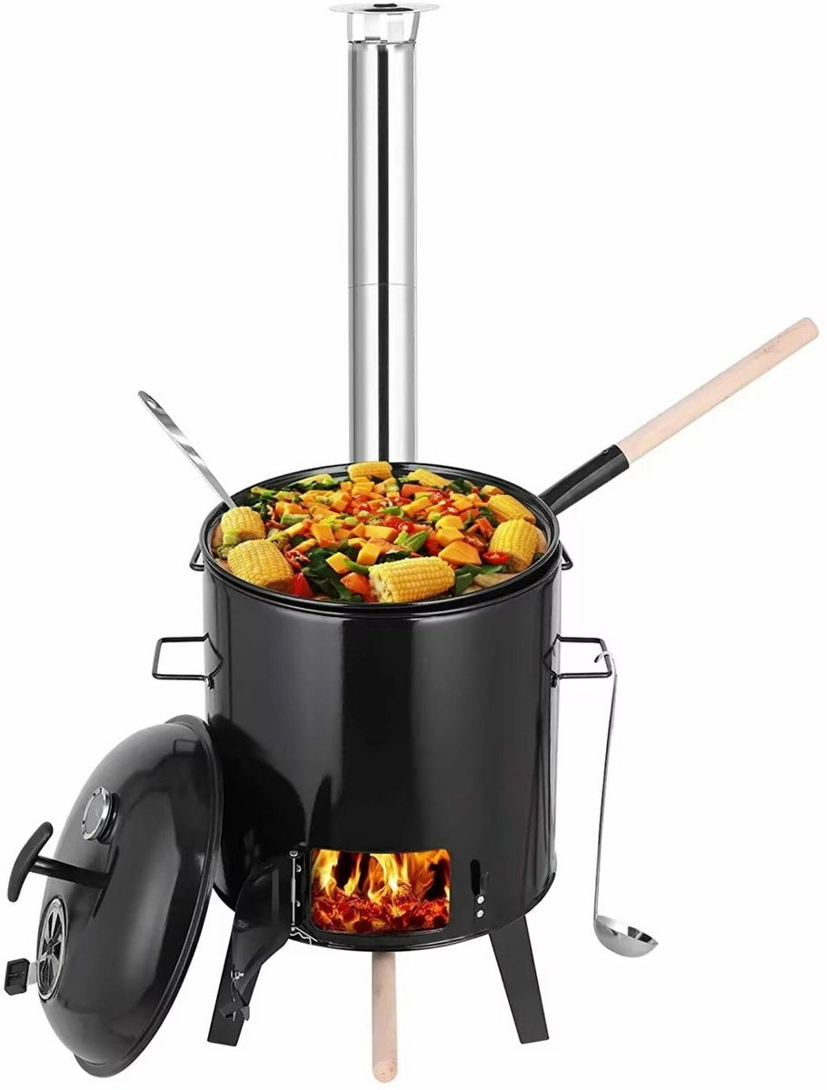 Hongaarse Goulash Ketel met Deksel - Braadpan - Stoofpot - Stoofoven & Goulash Kanon Grillfunctie - Ideaal voor Originele Goulash - 21L