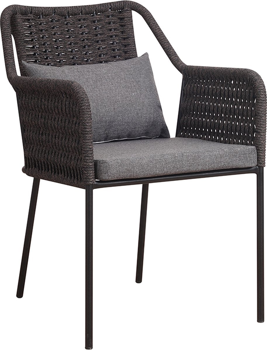 Tuinstoel Rotan - Weerbestendig - Loungestoel look - Tuinmeubelen - Wicker - Zwart - Tuinstoelen - Set van 2