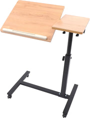 Laptop stand - Bed tafel - Bijzettafel - Laptoptafel - Voor Thuiskantoor en Studeren - Tafelblad op wielen - Khaki