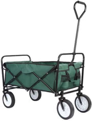 Bolderkar - Groen - Strandwagen - Opvouwbaar tuinwagen - Met duwstang - Voor buitengebruik - 115 kg capaciteit - All terrain
