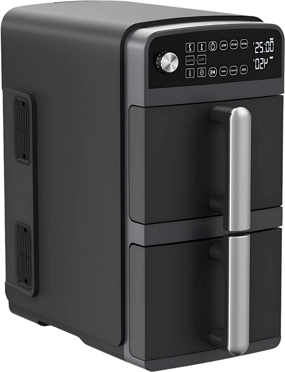 Mini oven - Grill rooster - Bakplaat - Airfryer - Voor Gezond en Snel Koken - Met 11 Programma’s - 1800W, LED-scherm, 5 Accessoires Inclusief Draaispit & Receptenboek
