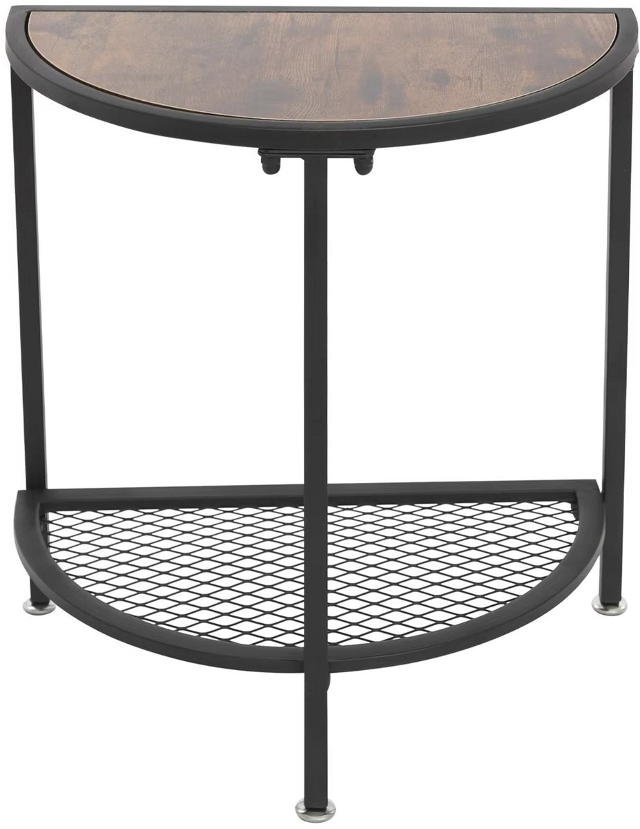 Bijzettafel Lucia - Half rond - Voor woonkamer en slaapkamer - 50KG - Hout en metaal