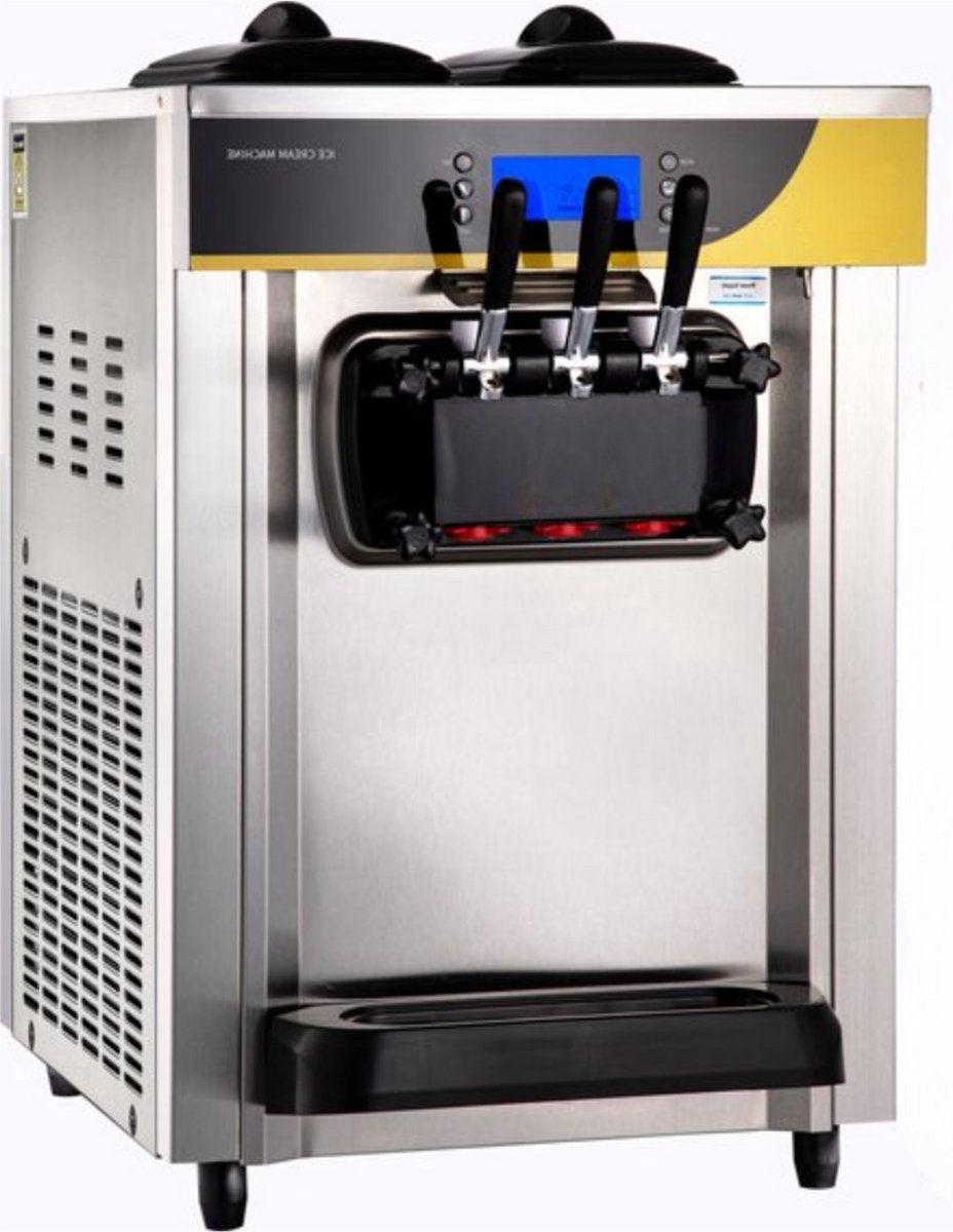 Commerciële Softijsmachine - IJsmaker 3 Smaken - 22-30L per Uur - Roomijsmachine