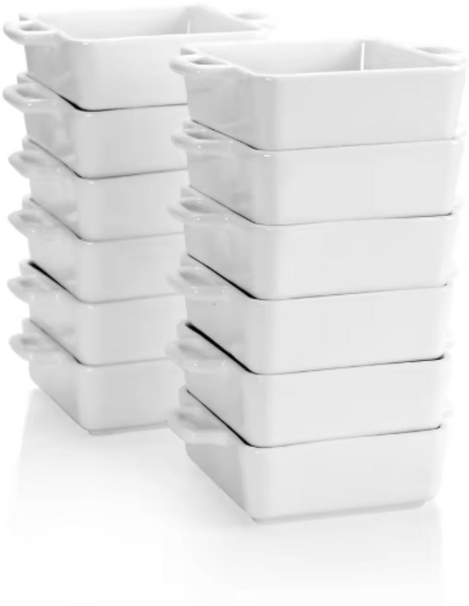 Tida Ovenschaal - 12 delig - 4 persoons - Wit - Dinerborden - Bordenset - Diepe borden - Ontbijtborden - Servies