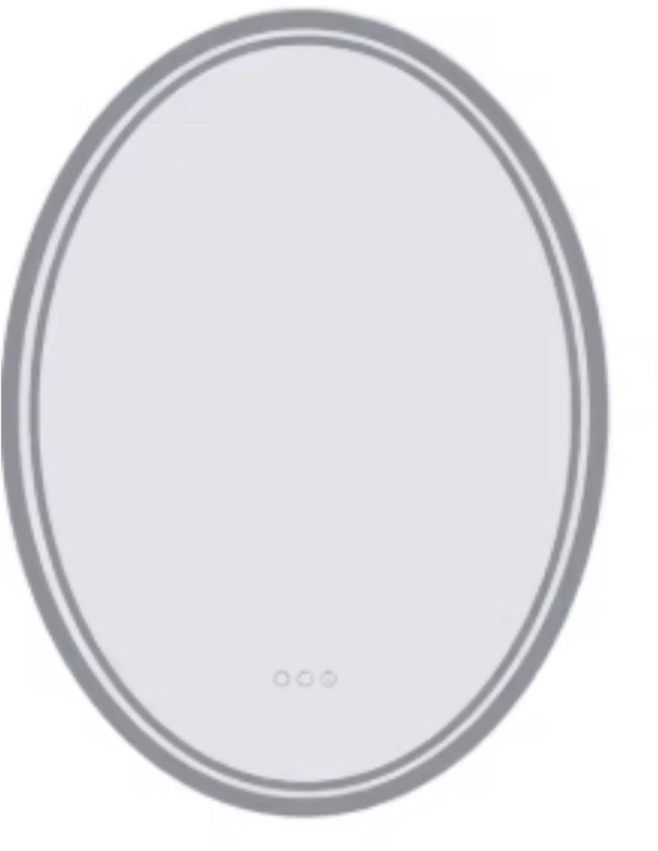 Ovale Wandspiegel - Zilver - Spiegel - Met verlichting - Badkamer - 80x60cm