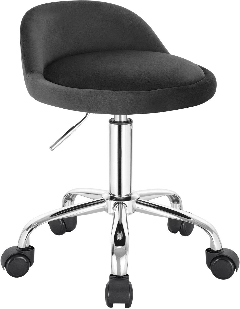 Werkkruk - Zwart - Velvet - Zadelkruk - Zonder rugleuning - Ergonomisch