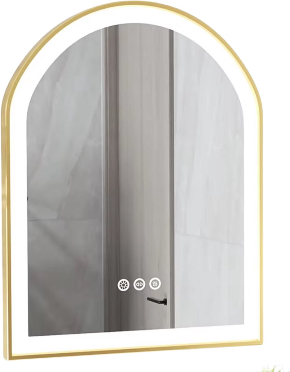 Badkamerspiegel Madrid - Met verwarming en LED verlichting - Geen condens - Spiegel voor badkamer - 90x60cm