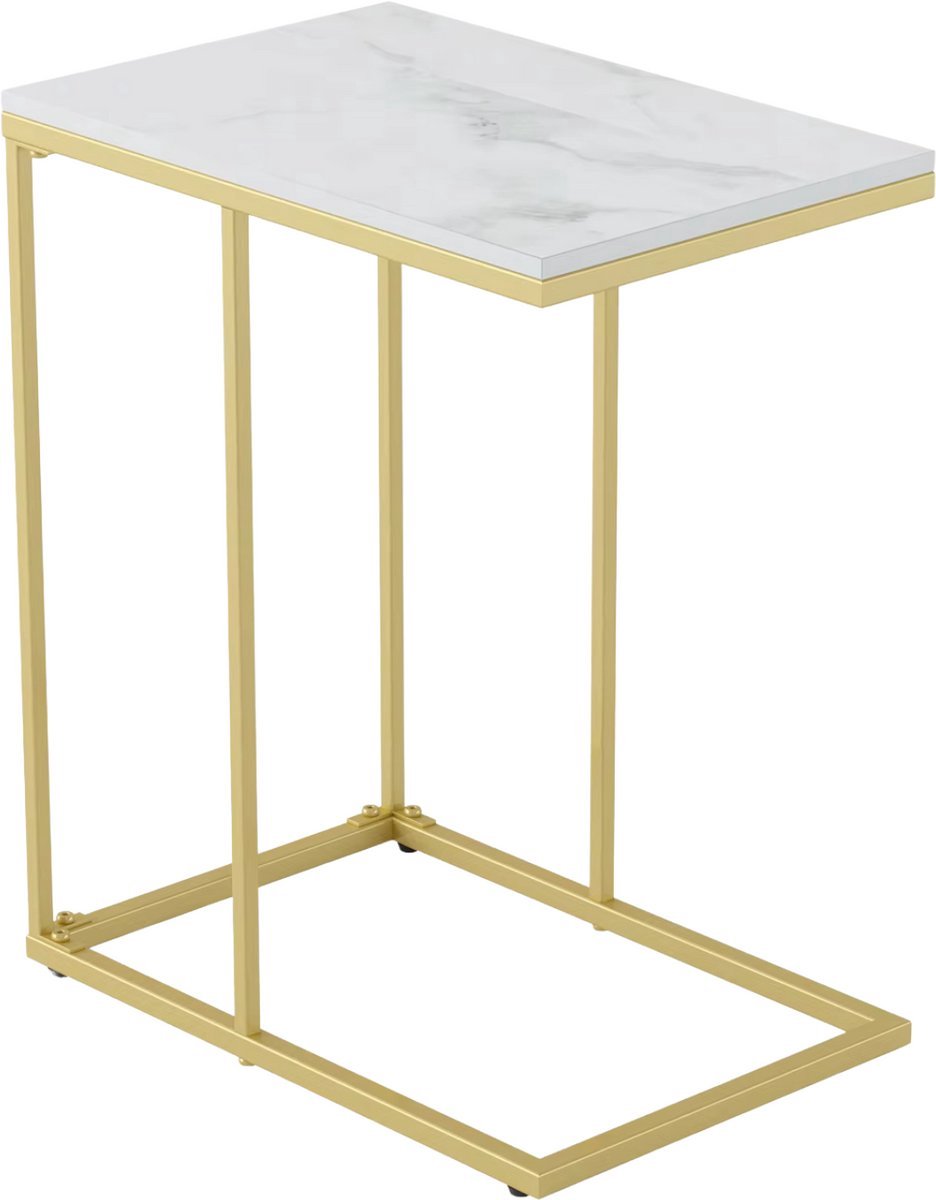 Salontafel Valora - Vierkante salontafel - Woonkamer - Marmerlook - Bijzettafel - Side table