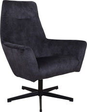 Bolt Edge Fauteuil Velvet - Antraciet - Loungestoel - Met Hoofdkussen - Voor Volwassenen