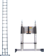 Telescopische Ladder Deluxe - 250CM - Roestvrijstalen Vouwladder - Draagbare Uitschuifbare Loft Ladder - Max. Belasting 150kg/330lb - EN131