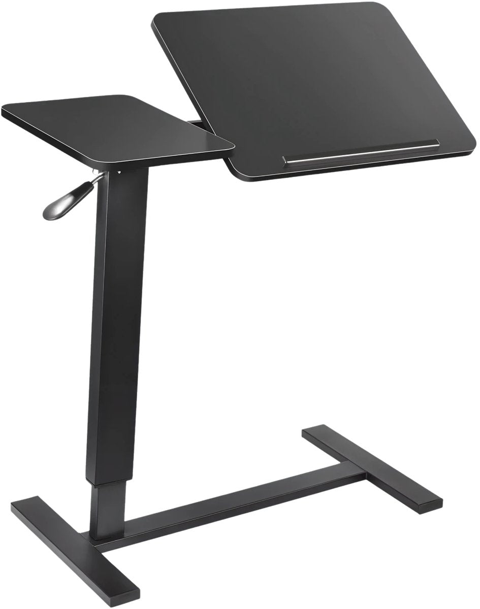 Zit-sta-bureau - Bedtafel - Laptoptafel - Bijzettafel - Voor woonkamer, slaapkamer of slaapzaal - In hoogte verstelbaar - Zwart
