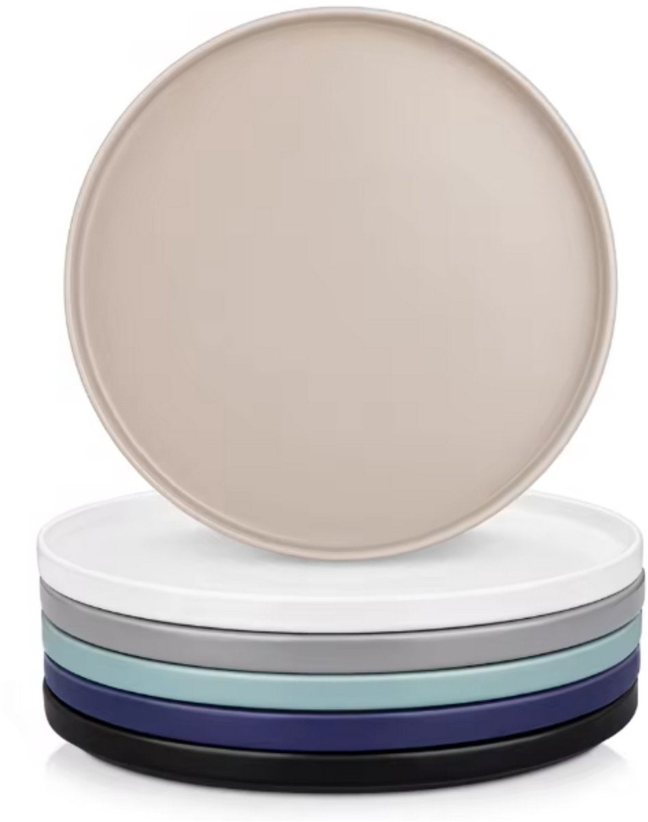 Fiorenzo Serviesset - 6 delig - 6 persoons - Baby grijs - Dinerborden - Bordenset - Diepe borden - Ontbijtborden - Servies - Keukenservies