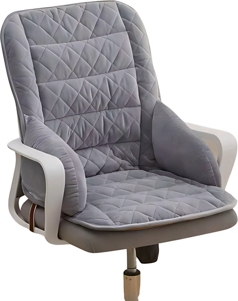 Kussen Tavien - Bureaustoel kussen - Rugkussen - Ergonomisch - Universeel - Grijs