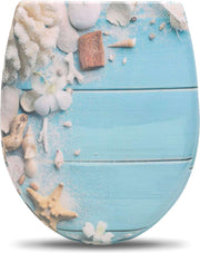 Happyment Antibacteriële Toiletbril Beach - Universeel - Met Softclose - Toiletbrillen - WC Bril – Toiletzitting
