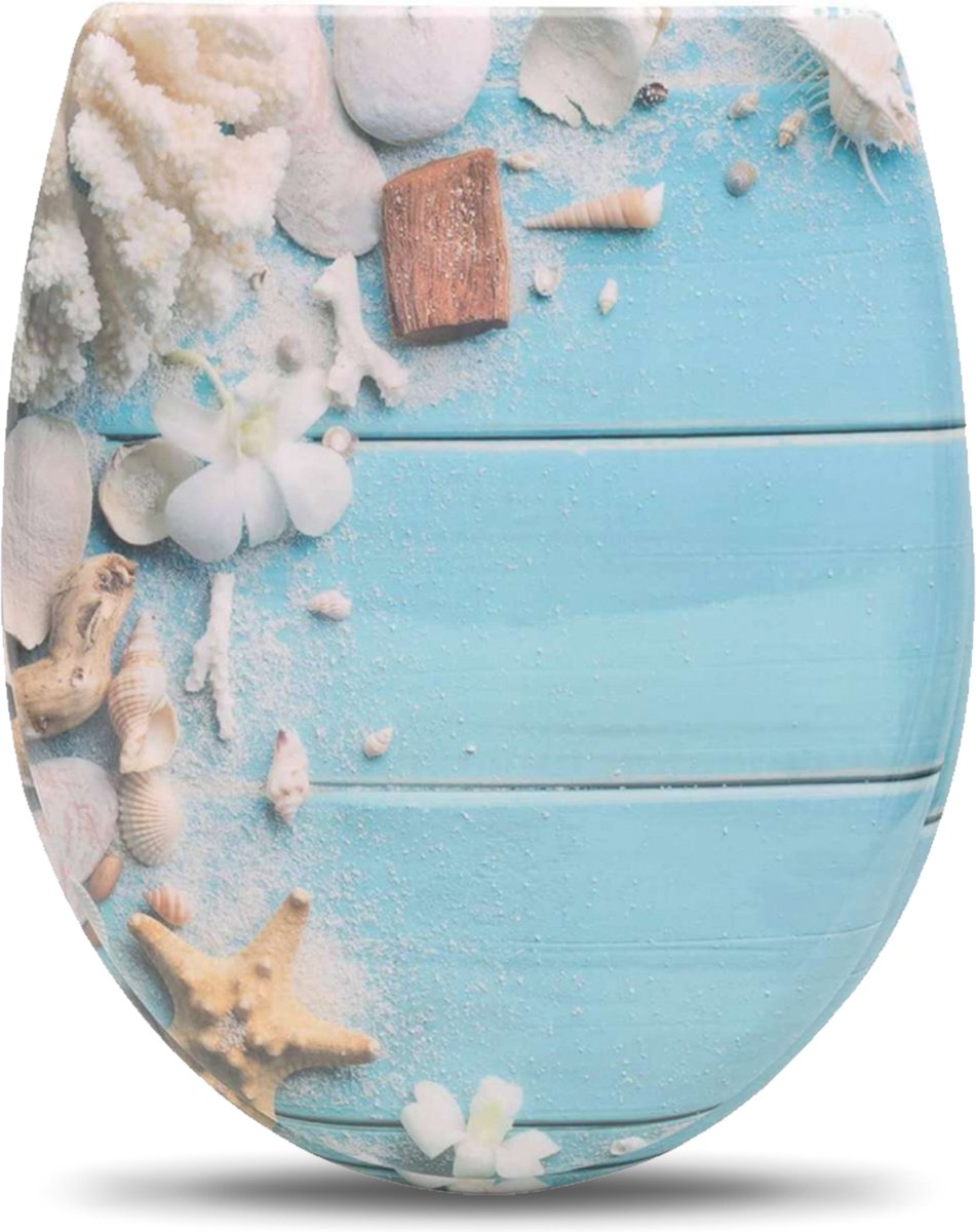 Happyment Antibacteriële Toiletbril Beach - Universeel - Met Softclose - Toiletbrillen - WC Bril – Toiletzitting