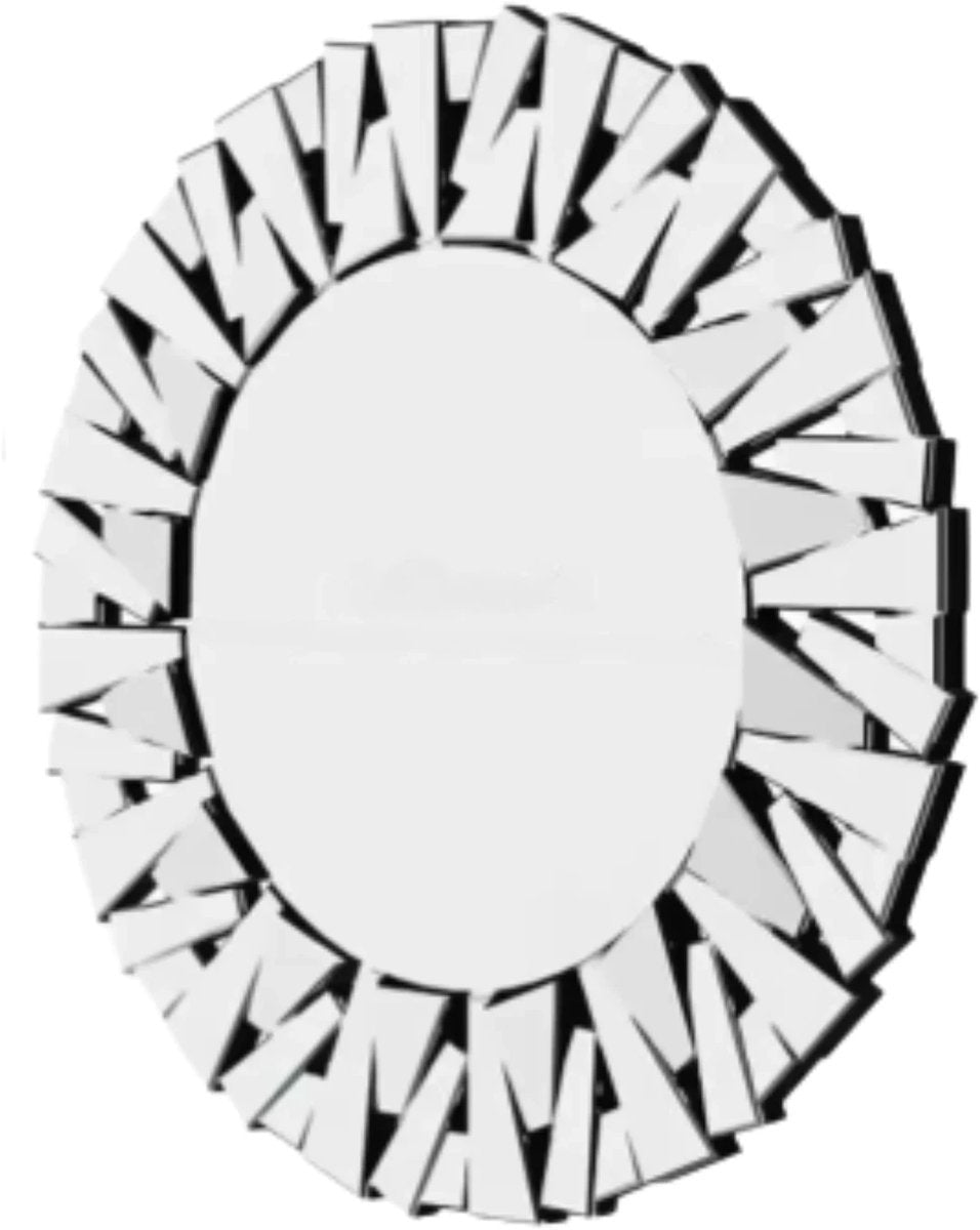 Wandspiegel Vortex - Voor Badkamer of Woonkamer - Unieke Sunburst Decoratieve Spiegel - 80 cm Zilver Afgeschuind Glas Accent Spiegel