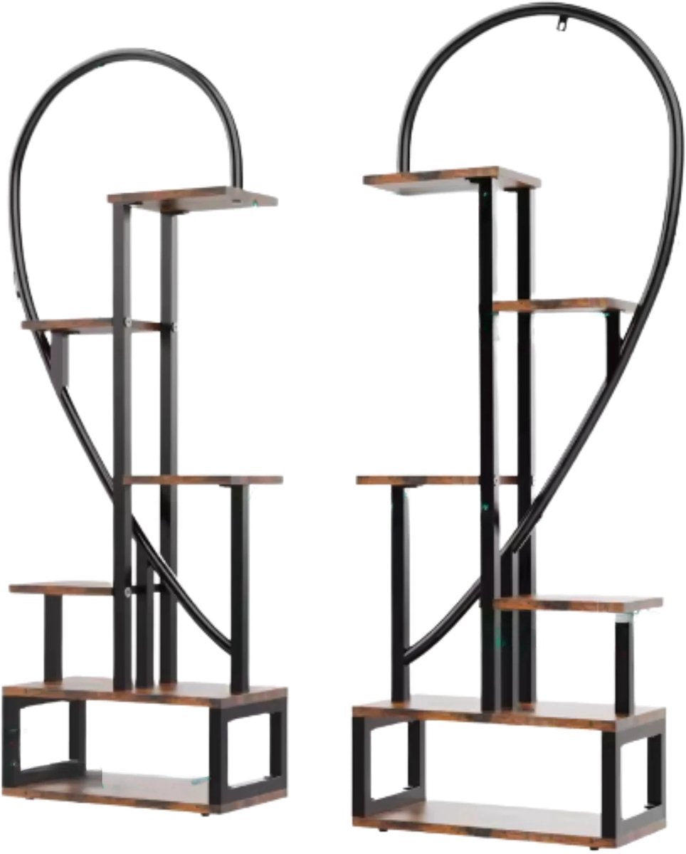 Plantenstandaard Hartvormig Fioren - Plantenrek - Plantentafel - Voor binnen & buitengebruik - Bloempothouder - Bamboe - Zonder verlichting