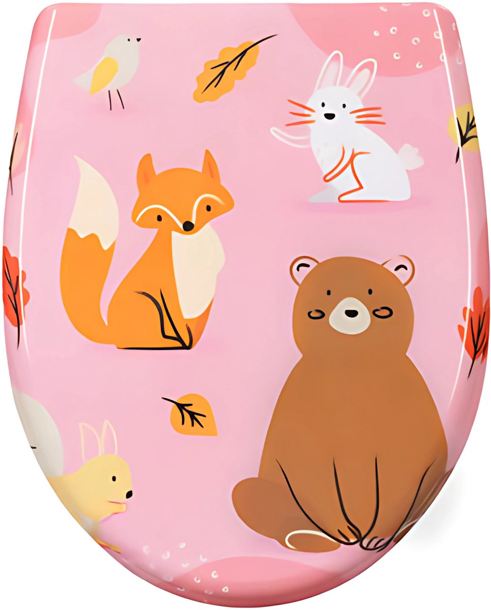 Antibacteriële Toiletbril Animal - Met Softclose - Universeel - Toiletbrillen met print - WC Bril - Toiletzitting