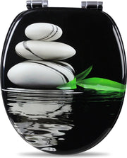 Bolt Edge Toiletbril - Kiezel print - Antibacterieel - Softclose - Universeel ontwerp