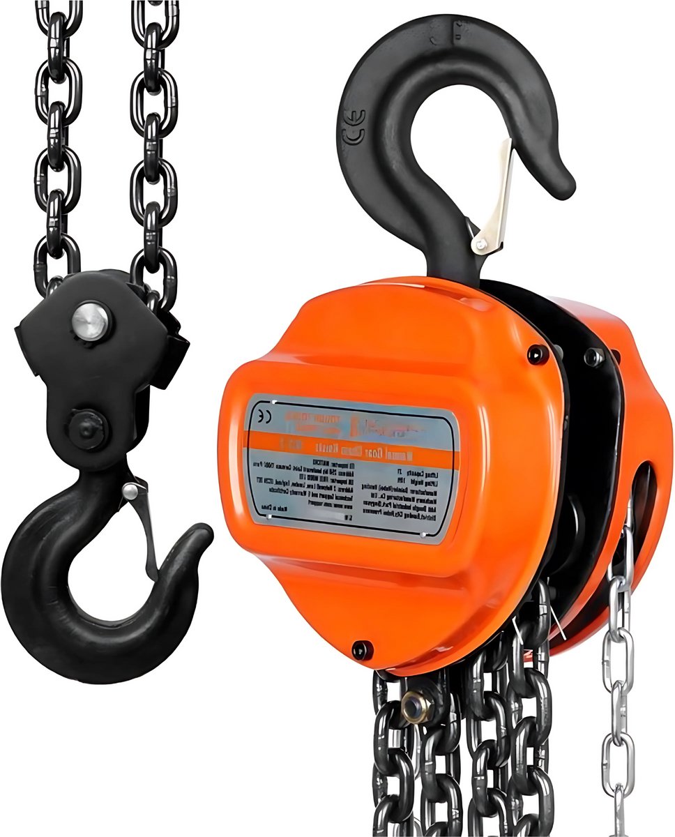 Katrolblok - 2 ton - Handmatige Rateltakel - Takel - Lier - Kettingtakel - 2000KG - 2,8m - 360° Draaibaar