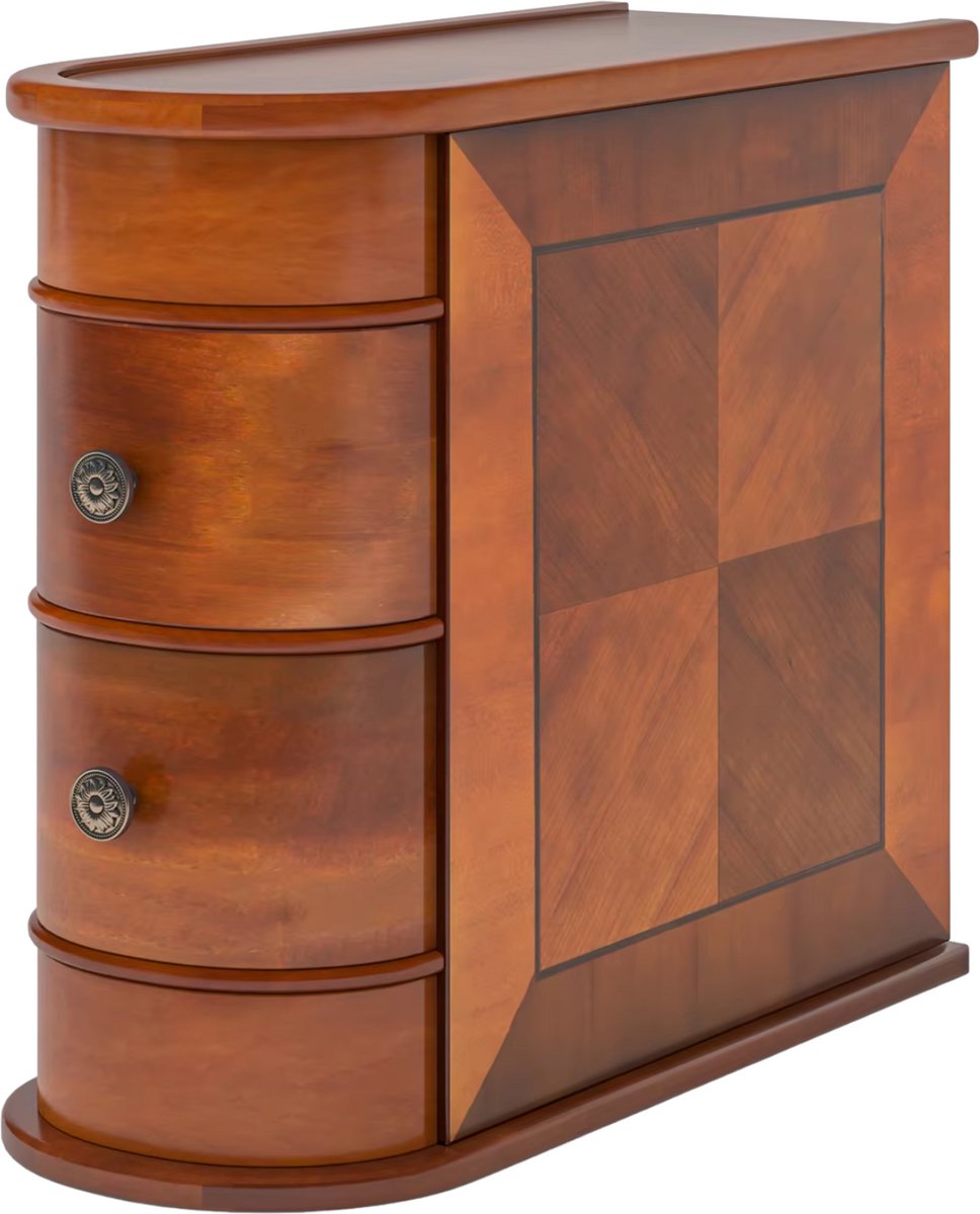 Vintage bijzettafel met lade - Massief hout - Voor slaapkamer of woonkamer - Nachtkastje