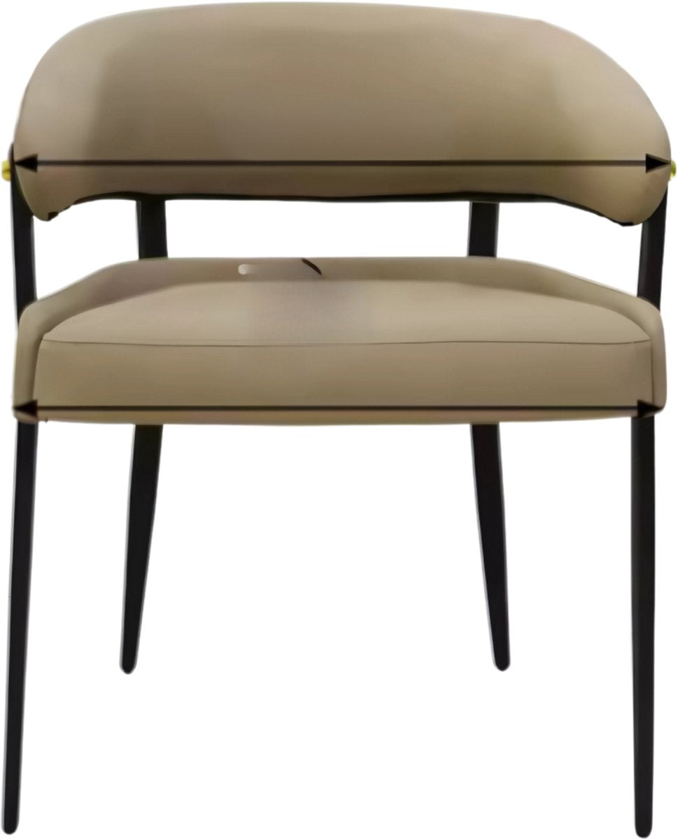 Luxe Keukenstoelen - Set van 2 - Microvezelleer Eetkamerstoelen met Gestoffeerde Zitting - Voor Restaurant, Hotel of Kantoor