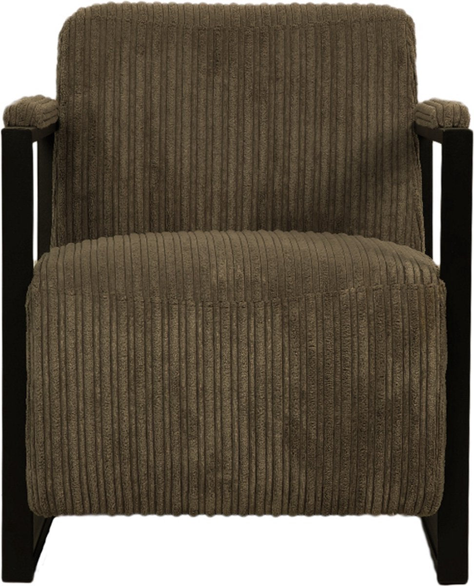 Bolt Edge Luxe Fauteuil - Bruin - Loungestoel met hoofdkussen - Modern ontwerp