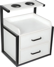 Wandkast - Hangkast - Muurkast - Opbergmeubel - Voor kapsalon - Opbergkast met wandmontage -Zwart/Wit