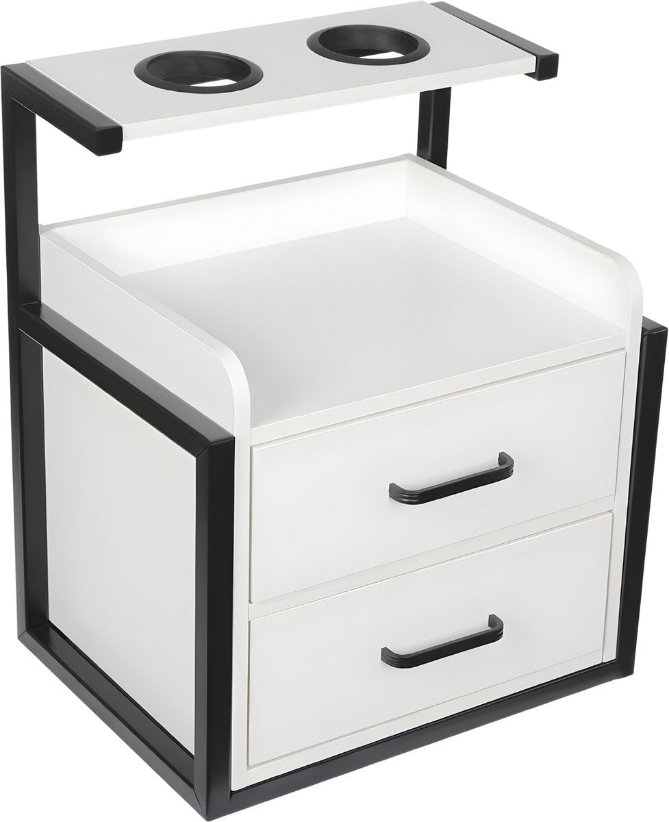 Wandkast - Hangkast - Muurkast - Opbergmeubel - Voor kapsalon - Opbergkast met wandmontage -Zwart/Wit